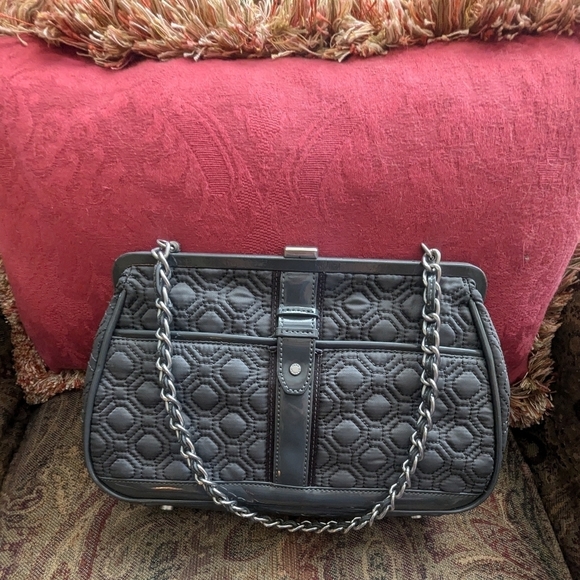 Vera Bradley Handbags - Vera Bradley Quilted & Patent Woven Chain Strap Handbag